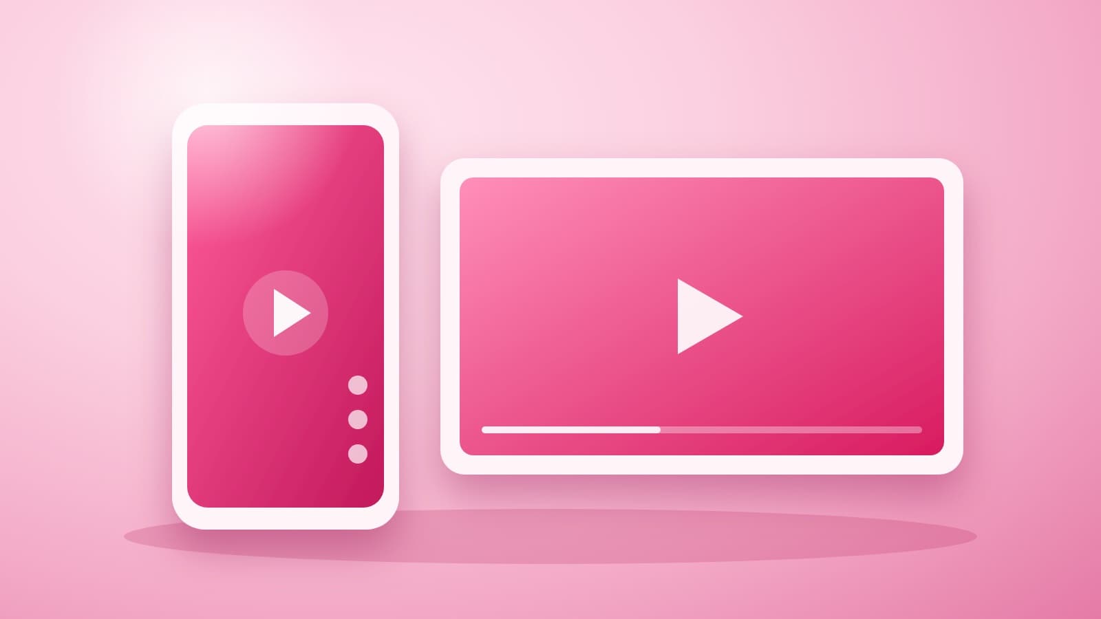 A pink phone showing a short vertical video beside a wider landscape video screen, for a post comparing Instagram and YouTube influencer marketing in India