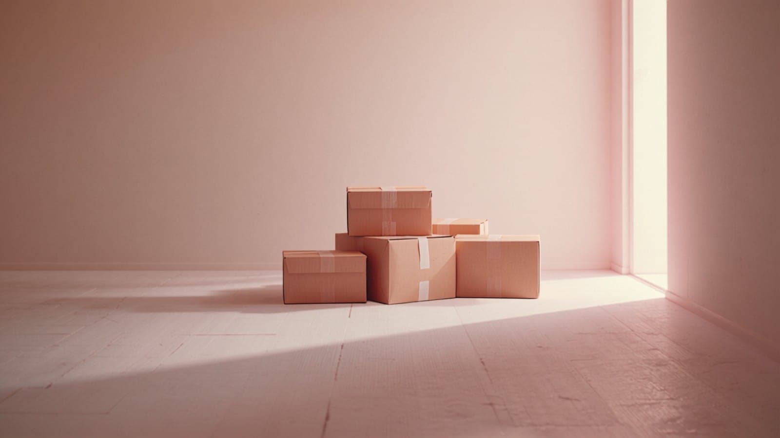 A small uneven stack of unopened cardboard parcels inside a doorway in morning light, illustrating the gifted products Indian creators receive from brands and the tax that Section 194R puts on them once their value crosses the threshold