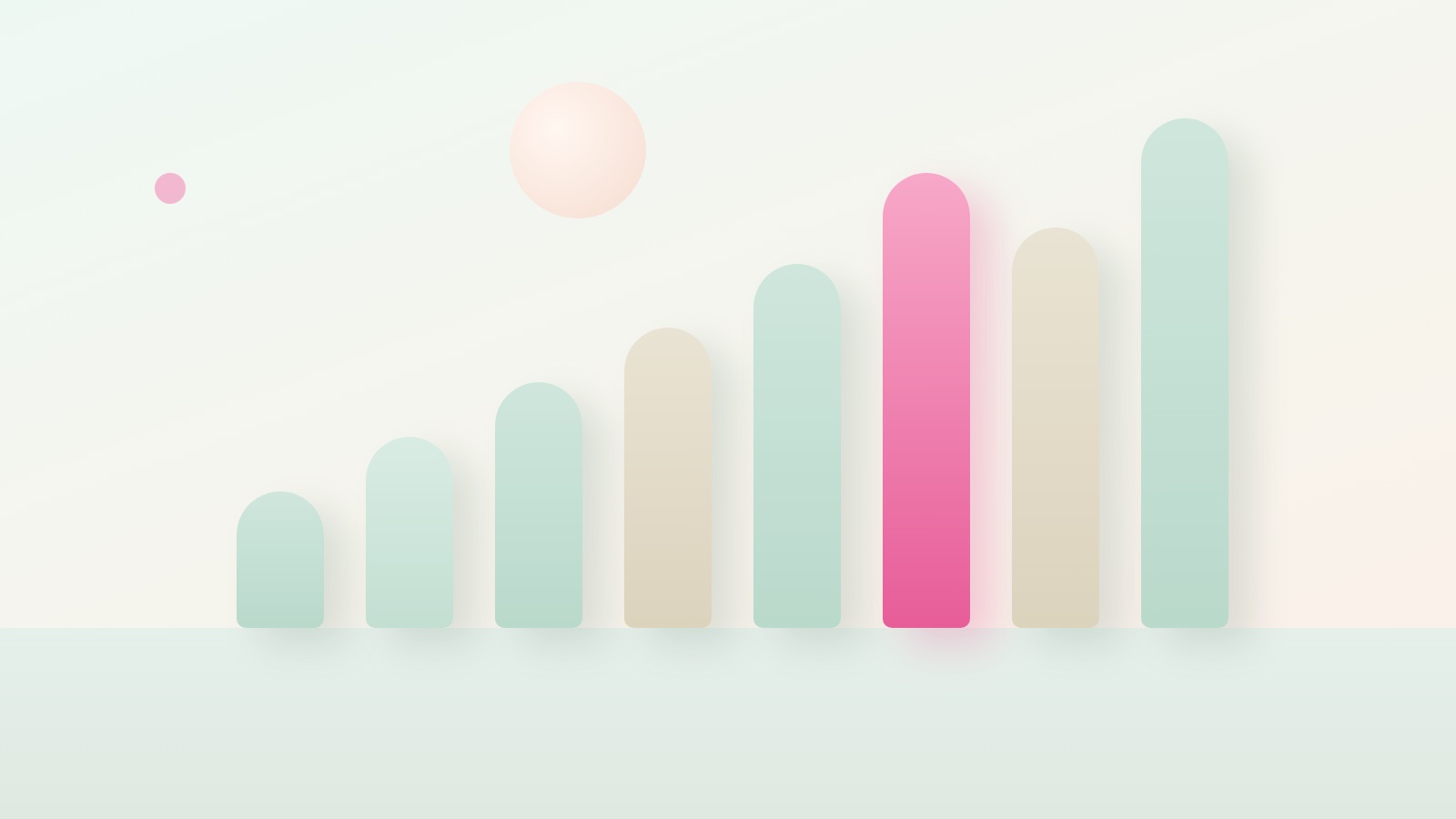 A pale mint surface with rising bars of different heights and a single pink bar, standing in for the growth figures of influencer marketing in India